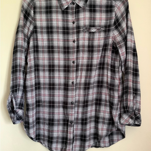 Boston Traders black/red/white Plaid button up Shirt large - Picture 3 of 10
